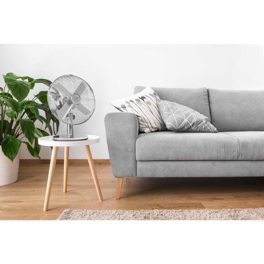 Sencor - Wentylator stołowy 35W/230V, błyszczący chrom