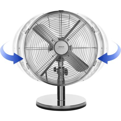 Sencor - Wentylator stołowy 35W/230V, błyszczący chrom