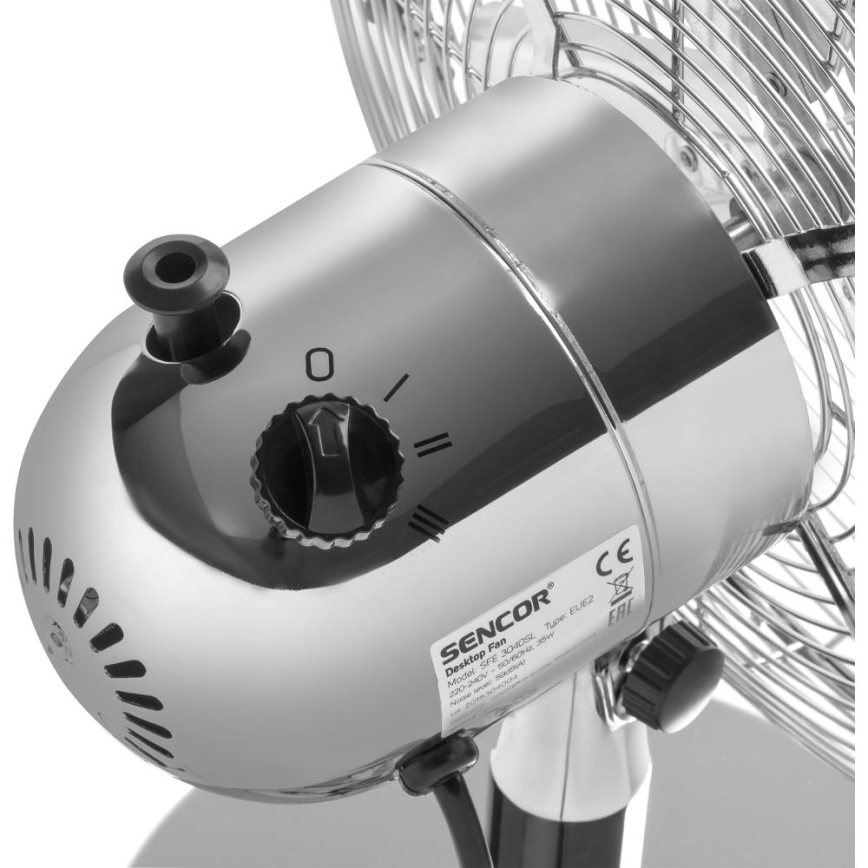 Sencor - Wentylator stołowy 35W/230V, błyszczący chrom
