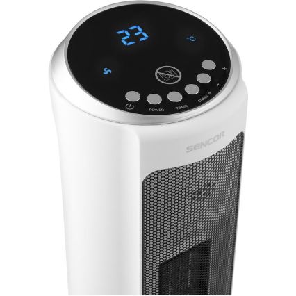 Sencor - Wentylator z ceramiczną grzałką 2200W/230V Wi-Fi biały + pilot zdalnego sterowania