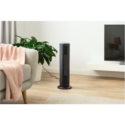 Sencor - Wentylator z ceramicznym elementem grzewczym 1300/2200W/230V czarny + z pilotem zdalnego sterowania