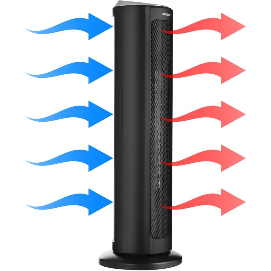 Sencor - Wentylator z ceramicznym elementem grzewczym 1300/2200W/230V czarny + z pilotem zdalnego sterowania