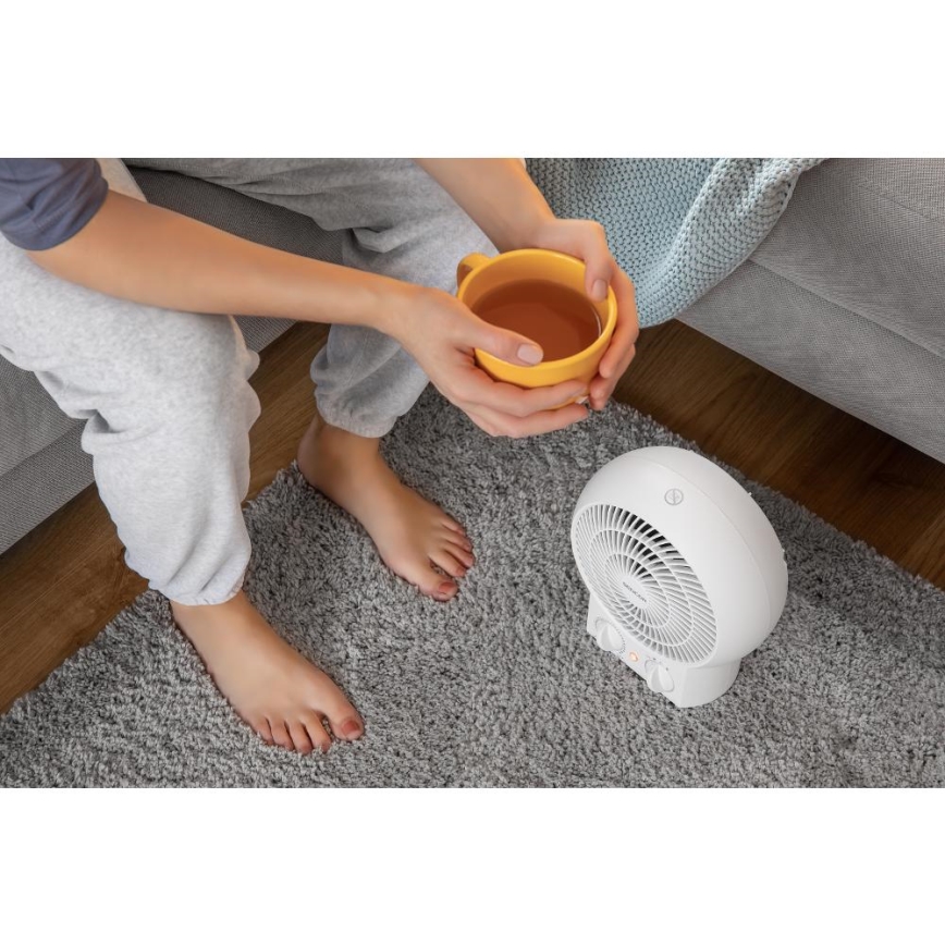 Sencor - Wentylator z grzałką 1200/2000W/230V biały