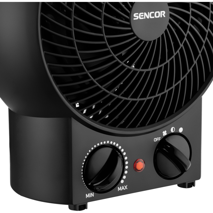 Sencor - Wentylator z grzałką 1200/2000W/230V czarny