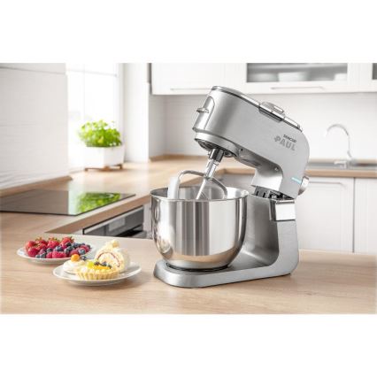 Sencor - Wielofunkcyjny robot kuchenny z miską ze stali nierdzewnej 1500W/230V matowy chrom
