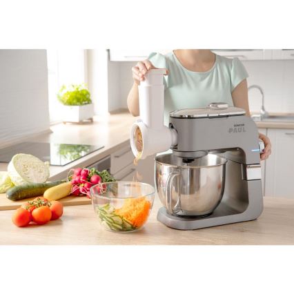 Sencor - Wielofunkcyjny robot kuchenny z miską ze stali nierdzewnej 1500W/230V matowy chrom