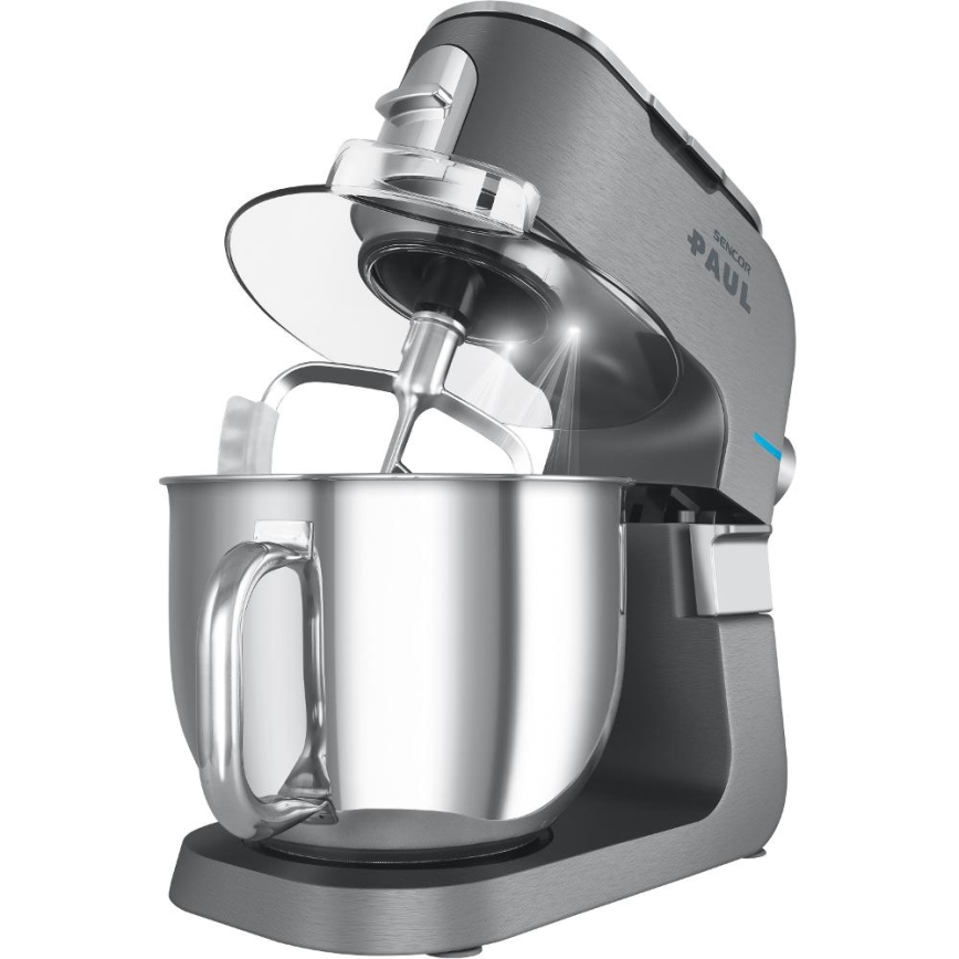Sencor - Wielofunkcyjny robot kuchenny z miską ze stali nierdzewnej 1500W/230V matowy chrom