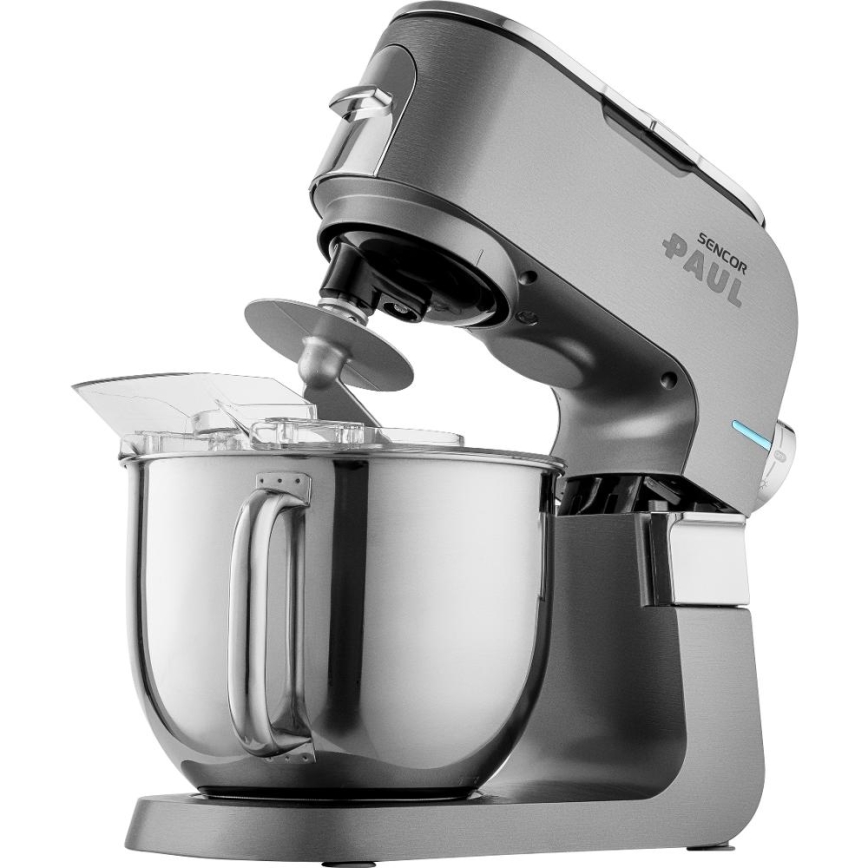 Sencor - Wielofunkcyjny robot kuchenny z miską ze stali nierdzewnej 1500W/230V matowy chrom