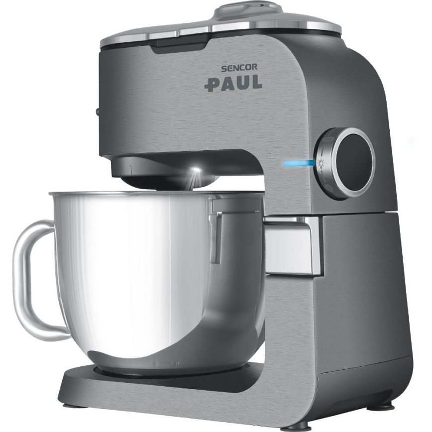 Sencor - Wielofunkcyjny robot kuchenny z miską ze stali nierdzewnej 1500W/230V matowy chrom