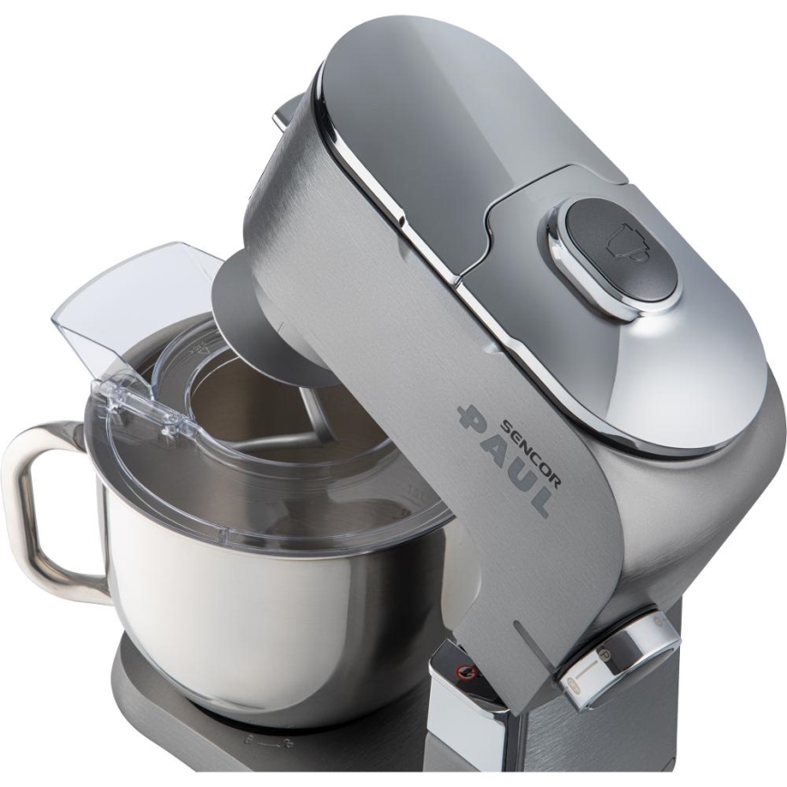 Sencor - Wielofunkcyjny robot kuchenny z miską ze stali nierdzewnej 1500W/230V matowy chrom