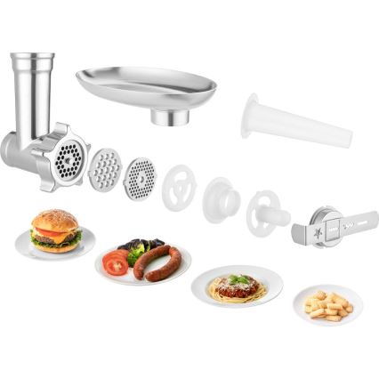 Sencor - Wielofunkcyjny robot kuchenny z miską ze stali nierdzewnej 1500W/230V matowy chrom