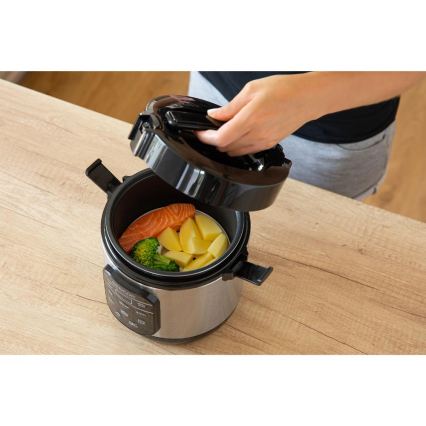 Sencor - Wielofunkcyjny ryżowar 350W/230V 0,6 l stal nierdzewna/czarny