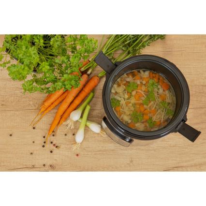 Sencor - Wielofunkcyjny ryżowar 350W/230V 0,6 l stal nierdzewna/czarny