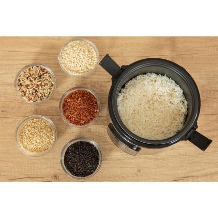 Sencor - Wielofunkcyjny ryżowar 350W/230V 0,6 l stal nierdzewna/czarny