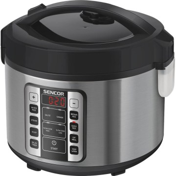 Sencor - Wielofunkcyjny ryżowar 700W/230V 1,5 l stal nierdzewna/czarny