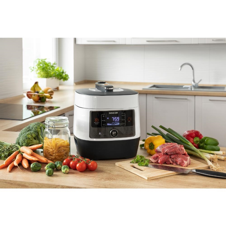 Sencor - Wielofunkcyjny szybkowar elektryczny 5,5 l 1000W/230V biały/czarny