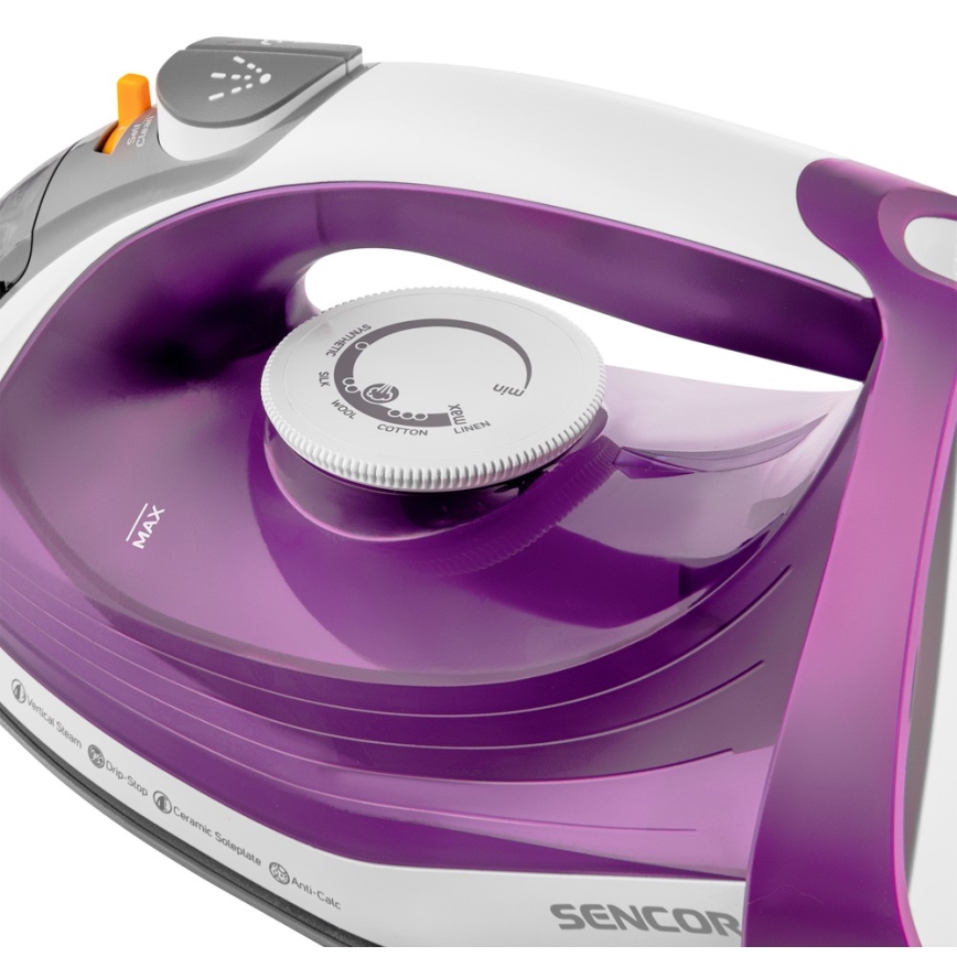 Sencor - Żelazko parowe 2400W/230V fioletowe/białe