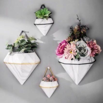 SET 2x Doniczka ścienna SEMELA 23x20 cm złota