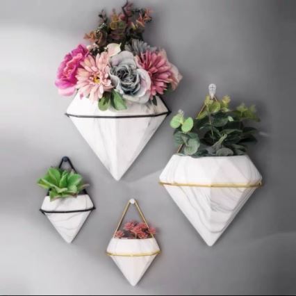 SET 2x Doniczka ścienna SEMELA 23x20 cm złota