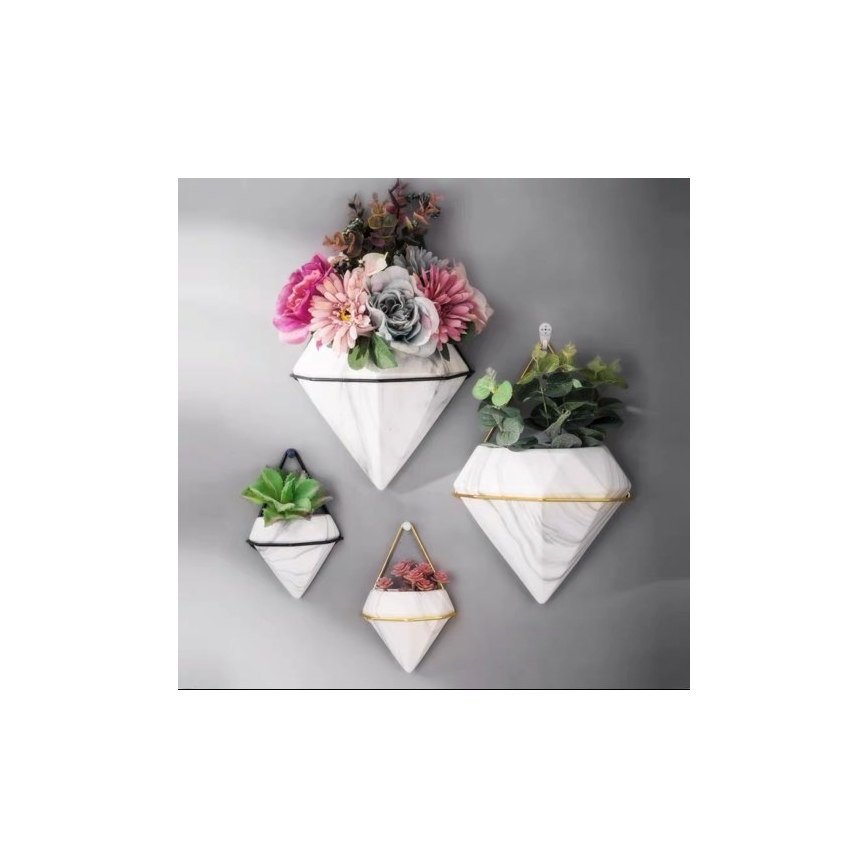 SET 2x Doniczka ścienna SEMELA 23x20 cm złota