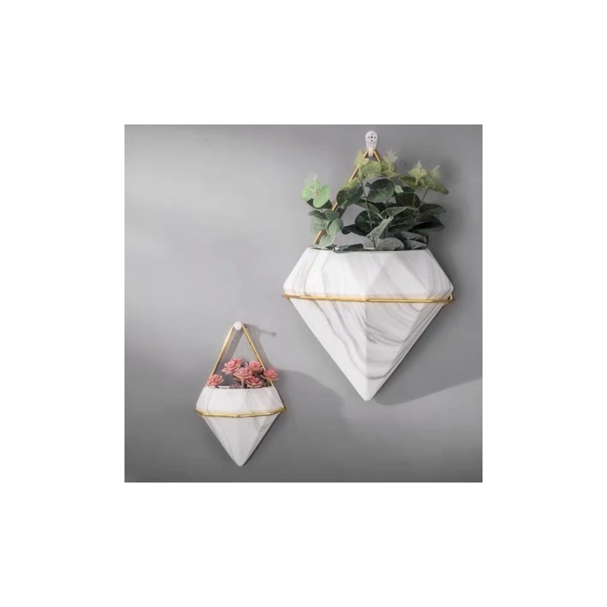 SET 2x Doniczka ścienna SEMELA 23x20 cm złota
