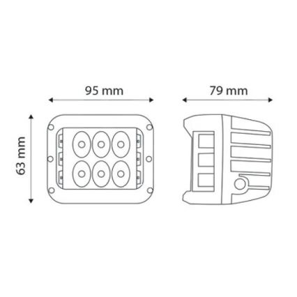 SET 2x LED Reflektor samochodowy CREE LED/27W/10-30V IP67