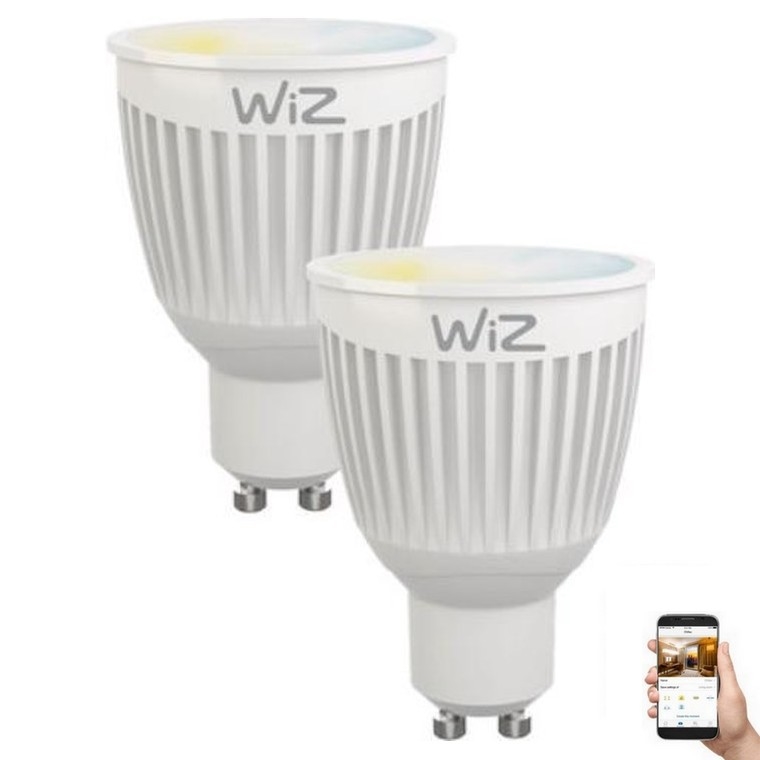 SET 2x LED Ściemnialna żarówka GU10/6,5W/230V 2700-6500K Wi-Fi - WiZ