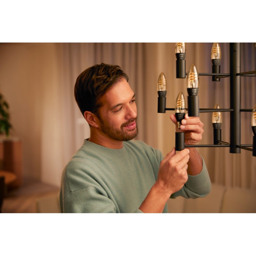 SET 2x LED Ściemnialna żarówka Philips Hue WHITE AMBIANCE E14/4,6W/230V