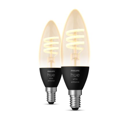 SET 2x LED Ściemnialna żarówka Philips Hue WHITE AMBIANCE E14/4,6W/230V