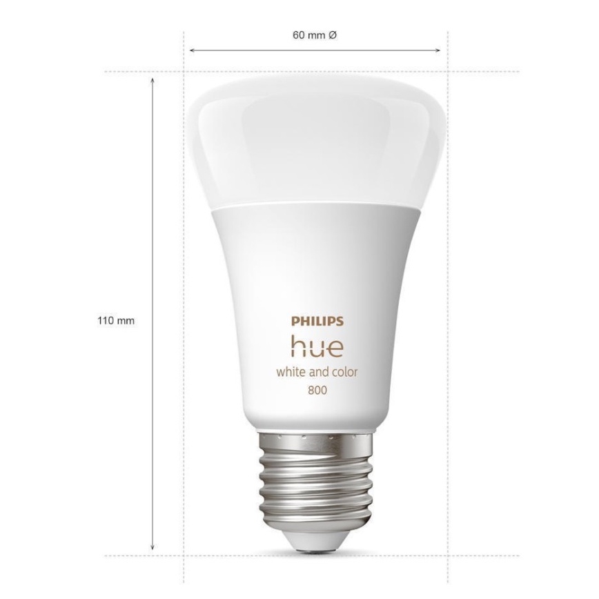 SET 2x LED Ściemniana żarówka Philips Hue White And Color Ambiance A60 E27/6,5W/230V 2000-6500K