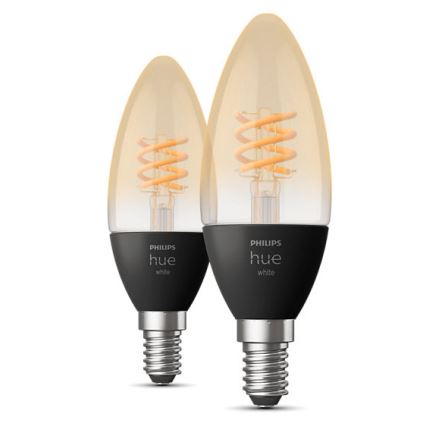 SET 2x LED Ściemniana żarówka Philips Hue WHITE FILAMENT E14/4,5W/230V 2100K