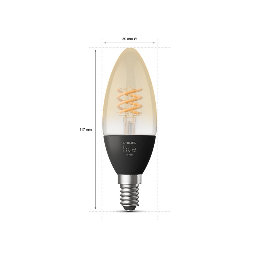 SET 2x LED Ściemniana żarówka Philips Hue WHITE FILAMENT E14/4,5W/230V 2100K