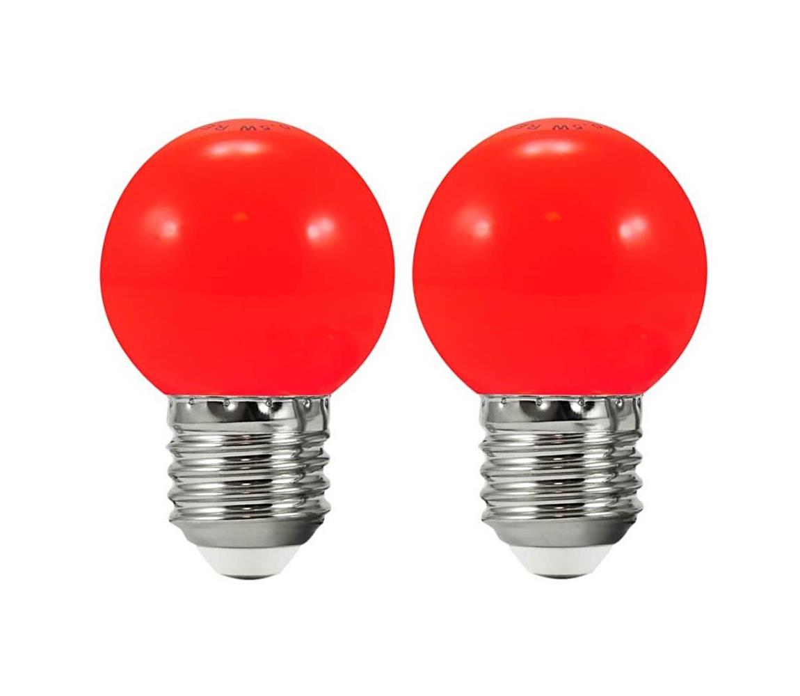 SET 2x LED Żarówka PARTY E27/0,5W/36V czarwona