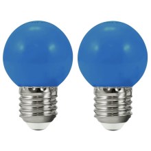 SET 2x LED Żarówka PARTY E27/0,5W/36V niebieska