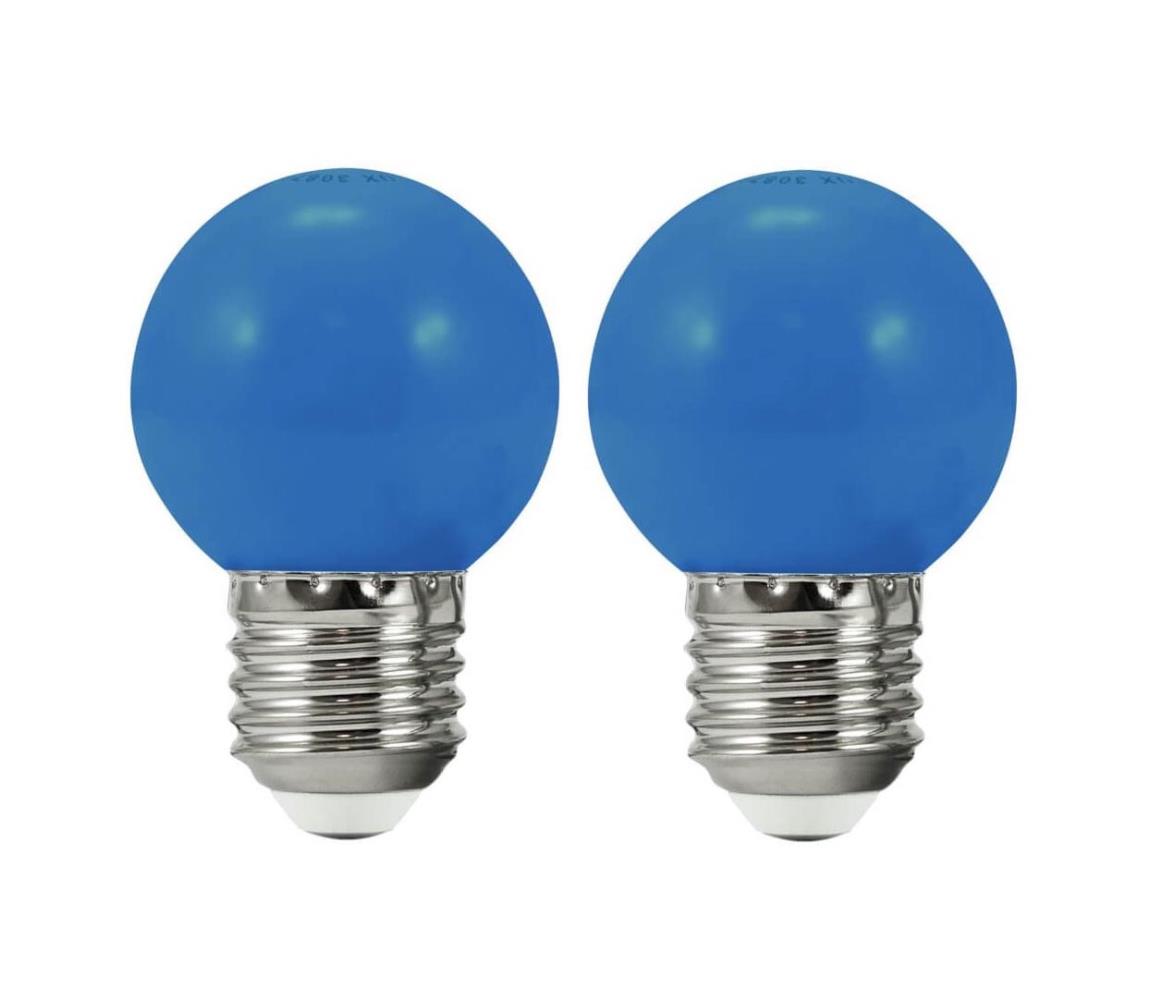 SET 2x LED Żarówka PARTY E27/0,5W/36V niebieska