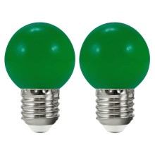 SET 2x LED Żarówka  PARTY E27/0,5W/36V zielona
