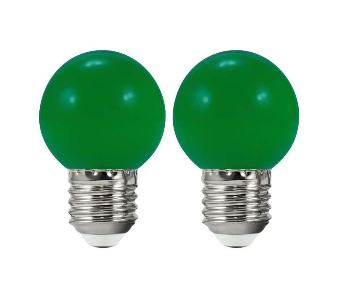 SET 2x LED Żarówka PARTY E27/0,5W/36V zielona
