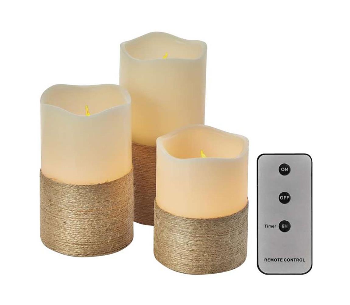 SET 3x LED Dekoracja bożonarodzeniowa 3xLED/3x3AAA + pilot