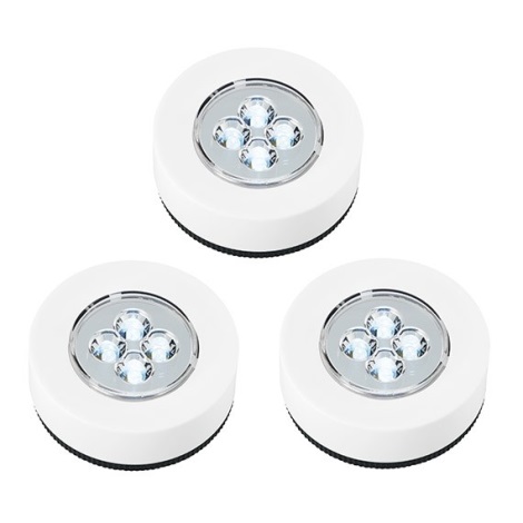 SET 3x LED Dekoracyjne oświetlenie dotykowe 1xLED/2W/4,5V białe