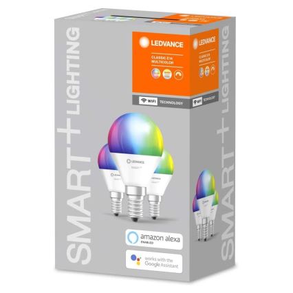 SET 3x LED RGBW Ściemniana żarówka SMART+ E14/5W/230V 2700K-6500K Wi-Fi - Ledvance