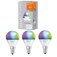 SET 3x LED RGBW Ściemniana żarówka SMART+ E14/5W/230V 2700K-6500K Wi-Fi - Ledvance