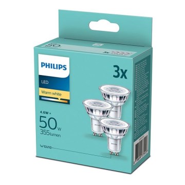 SET 3xLED Żarówka Philips GU10/4,6W/230V 2700K