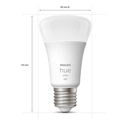 SET 4x LED Ściemniana żarówka Philips Hue WHITE A60 E27/9W/230V 2700K