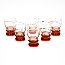 Set 6x glass for shots clear red