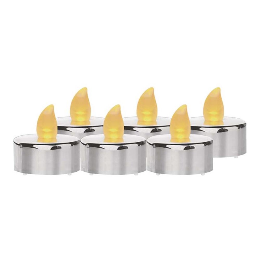 SET 6× LED Dekoracja bożonarodzeniowa 6×LED/6×CR2032 błyszczący chrom
