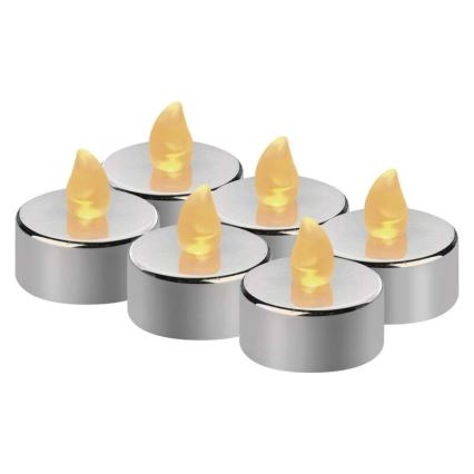 SET 6× LED Dekoracja bożonarodzeniowa 6×LED/6×CR2032 błyszczący chrom