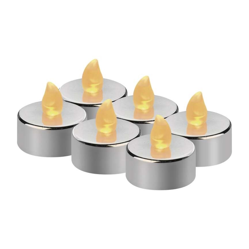 SET 6× LED Dekoracja bożonarodzeniowa 6×LED/6×CR2032 błyszczący chrom