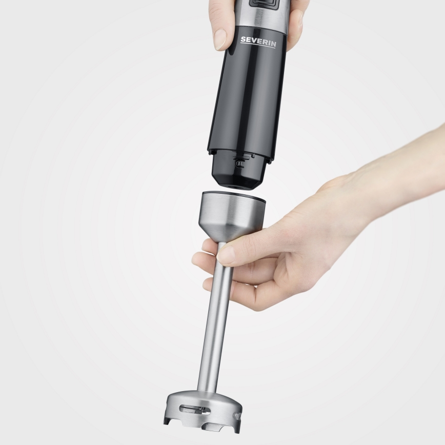 Severin SM 3772 - Blender ręczny z akcesoriami 600W/230V stal nierdzewna/czarny