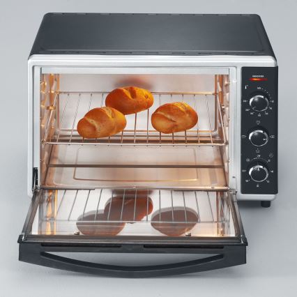 Severin TO 2058 - Piekarnik termoobiegowy z grillem i kamieniem do pizzy 1800W/230V 42 l czarny