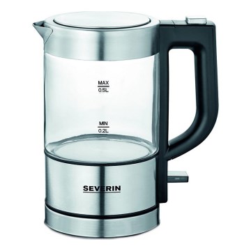 Severin WK 3472 - Czajnik elektryczny 0,5 l 1100W/230V stal nierdzewna/szkło